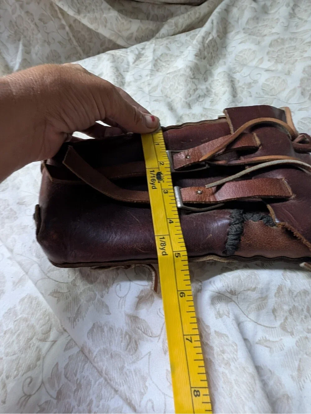 Vintage Brown Leather Utility Pouch Bag
